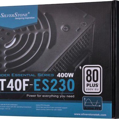 Silverstone Essential 400W 400W Μαύρο Τροφοδοτικό Υπολογιστή Full Wired 80 Plus Standard