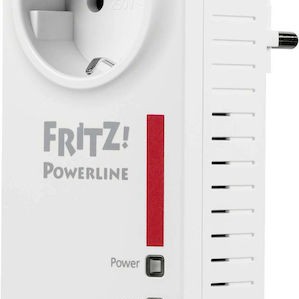AVM Fritz!Powerline 1220E Powerline για Ενσύρματη Σύνδεση με Passthrough Πρίζα και 2 Θύρες Gigabit Ethernet