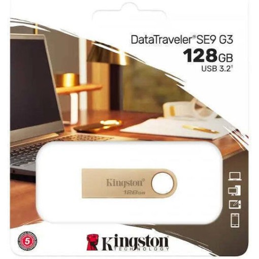 Kingston Datatraveler Se9 G3 128GB USB 3.2 Stick Χρυσό