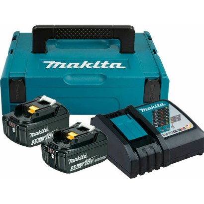 Makita Σετ 2 Μπαταριών Εργαλείου Λιθίου 18V Χωρητικότητας 3Ah με Φορτιστή BL1830B