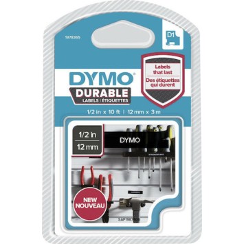 Dymo Ταινία Ετικετογράφου 3m x 12mm σε Μαύρο Χρώμα