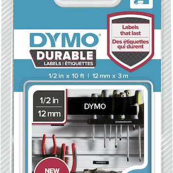 Dymo Ταινία Ετικετογράφου 3m x 12mm σε Μαύρο Χρώμα