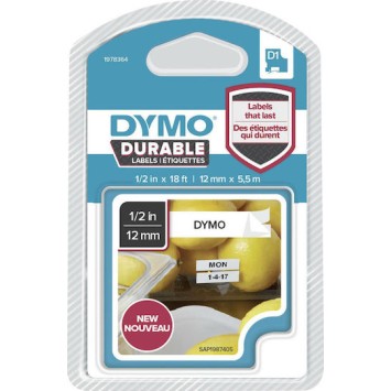 Dymo Ταινία Ετικετογράφου 5.5m x 12mm σε Λευκό Χρώμα