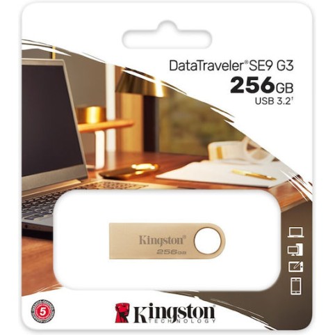 Kingston Datatraveler Se9 G3 256GB USB 3.2 Stick Χρυσό