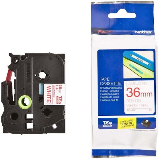 Brother TZe-262 Ταινία Ετικετογράφου 8m x 36mm σε Κόκκινο Χρώμα