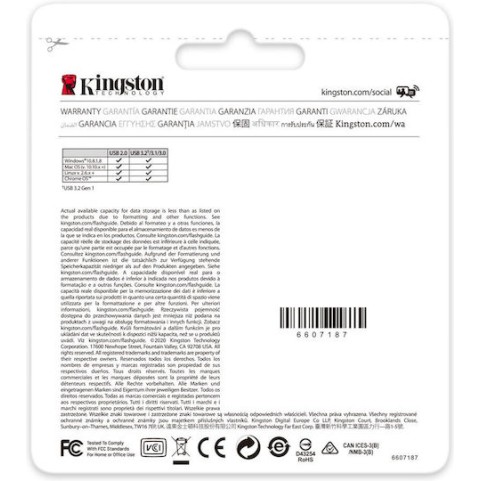 Kingston DataTraveler Kyson 64GB USB 3.2 Stick Ασημί