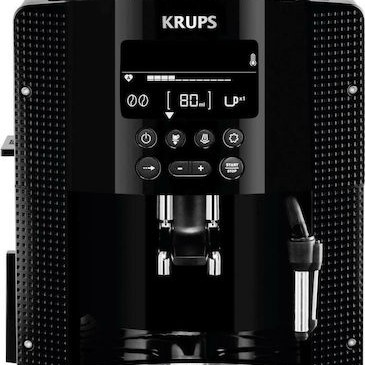Krups Αυτόματη Μηχανή Espresso 1450W Πίεσης 15bar για Cappuccino με Μύλο Άλεσης Μαύρη EA8150