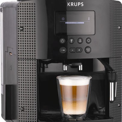 Krups Αυτόματη Μηχανή Espresso 1450W Πίεσης 15bar για Cappuccino με Μύλο Άλεσης Μαύρη EA8150
