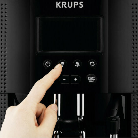 Krups Αυτόματη Μηχανή Espresso 1450W Πίεσης 15bar για Cappuccino με Μύλο Άλεσης Μαύρη EA8150