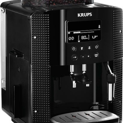Krups Αυτόματη Μηχανή Espresso 1450W Πίεσης 15bar για Cappuccino με Μύλο Άλεσης Μαύρη EA8150