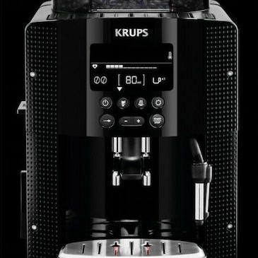 Krups Αυτόματη Μηχανή Espresso 1450W Πίεσης 15bar για Cappuccino με Μύλο Άλεσης Μαύρη EA8150