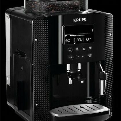 Krups Αυτόματη Μηχανή Espresso 1450W Πίεσης 15bar για Cappuccino με Μύλο Άλεσης Μαύρη EA8150