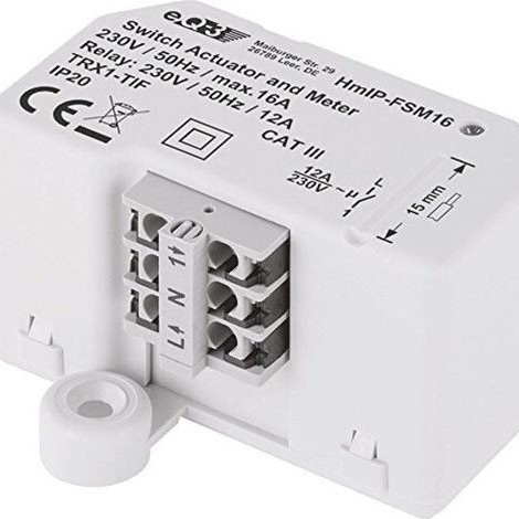 HomeMatic HmIP-FSM16 Ενδιάμεσος Διακόπτης RF σε Λευκό Χρώμα