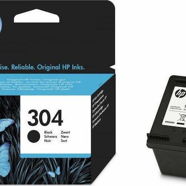 HP 304 Γνήσιο Μελάνι Εκτυπωτή InkJet Μαύρο (N9K06AE)