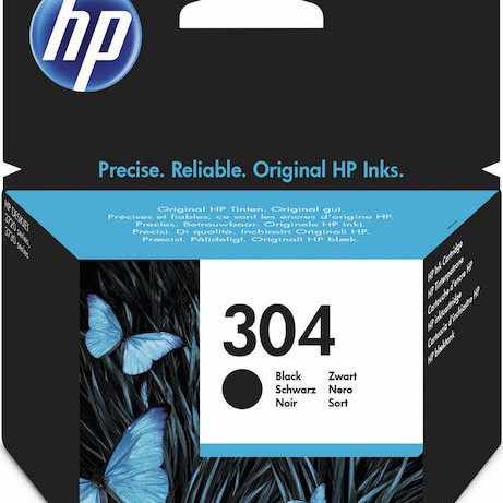 HP 304 Γνήσιο Μελάνι Εκτυπωτή InkJet Μαύρο (N9K06AE)