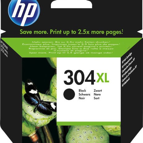 HP 304XL Γνήσιο Μελάνι Εκτυπωτή InkJet Μαύρο (N9K08AE)