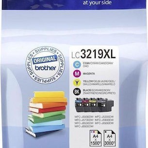 Brother LC3219XL Γνήσιο Πακέτο 4 Μελανιών Εκτυπωτή InkJet Κίτρινο / Κυανό / Ματζέντα / Μαύρο (LC-3219XLVALDR)