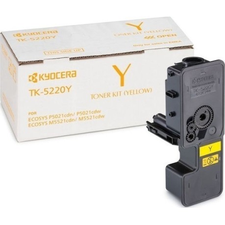 Kyocera TK-5220Y Γνήσιο Toner Laser Εκτυπωτή Κίτρινο 1200 Σελίδων (1T02R9ANL1)