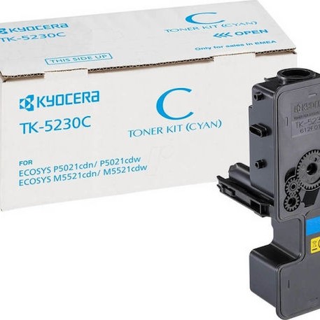 Kyocera TK-5230C Γνήσιο Toner Laser Εκτυπωτή Κυανό 2200 Σελίδων (1T02R9CNL0)