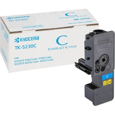 Kyocera TK-5230C Γνήσιο Toner Laser Εκτυπωτή Κυανό 2200 Σελίδων (1T02R9CNL0)