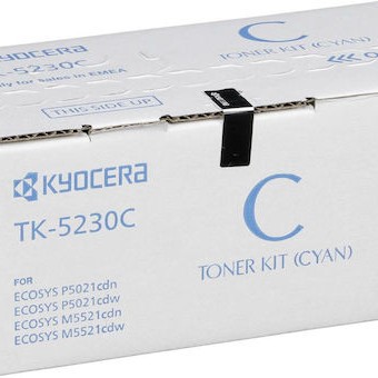 Kyocera TK-5230C Γνήσιο Toner Laser Εκτυπωτή Κυανό 2200 Σελίδων (1T02R9CNL0)