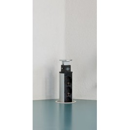 Brennenstuhl Tower 3 Πολύπριζο 3 Θέσεων με 2 USB-A, Διακόπτη και Καλώδιο 2m