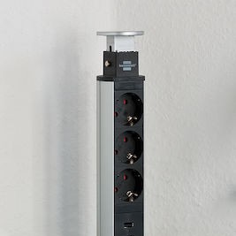 Brennenstuhl Tower 3 Πολύπριζο 3 Θέσεων με 2 USB-A, Διακόπτη και Καλώδιο 2m