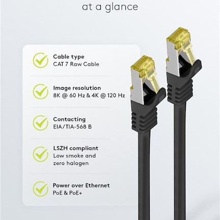 Goobay S/FTP Cat.7 Καλώδιο Δικτύου Ethernet 5m Μαύρο 1τμχ