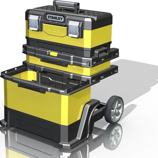 Stanley Τροχήλατος Πλαστικός Εργαλειοφόρος 3 Τμημάτων με Εργαλειοθήκη Π56.8xΒ38.9xΥ73εκ.
