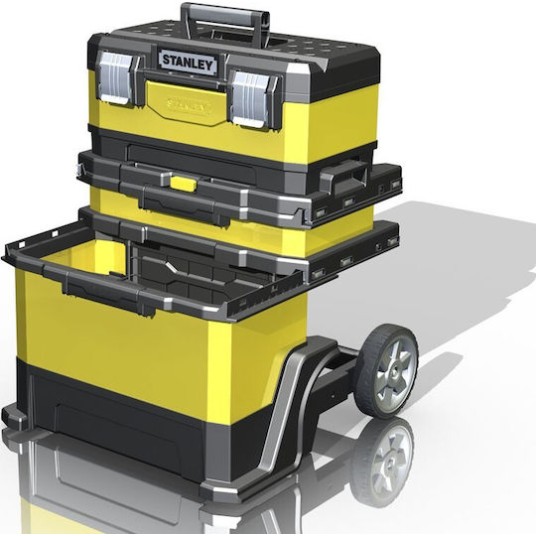 Stanley Τροχήλατος Πλαστικός Εργαλειοφόρος 3 Τμημάτων με Εργαλειοθήκη Π56.8xΒ38.9xΥ73εκ.