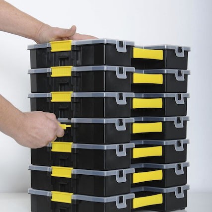 Stanley SortMaster Ταμπακιέρα Εργαλείων 14 Θέσεων με Ρυθμιζόμενα Χωρίσματα Μαύρη 37.5x29x7εκ.