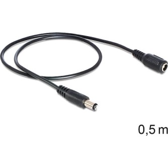 DeLock Black 50cm Extension Cord DC - DC Cable 0.5m Μαύρο 83290