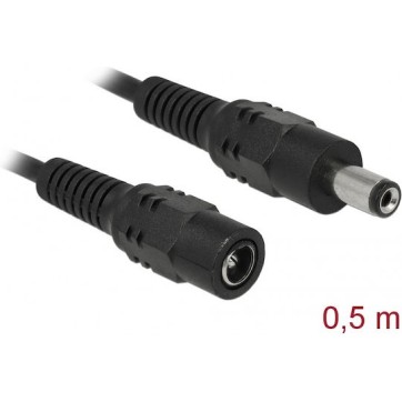 DeLock Black 50cm Extension Cord DC - DC Cable 0.5m Μαύρο 83290