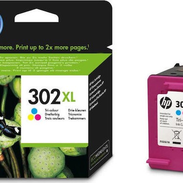 HP 302XL Γνήσιο Μελάνι Εκτυπωτή InkJet Πολλαπλό (Color) (F6U67AE)