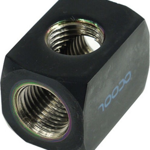 Alphacool HF connection terminal TEE T-piece round, G1/4 - Black