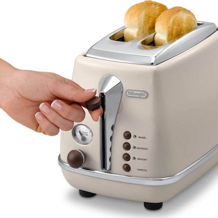 De'Longhi Icona Vintage Φρυγανιέρα 2 Θέσεων 900W Μπεζ