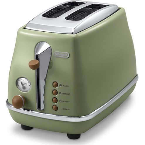 De'Longhi Icona Φρυγανιέρα 2 Θέσεων 900W Πράσινη