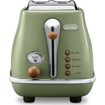De'Longhi Icona Φρυγανιέρα 2 Θέσεων 900W Πράσινη