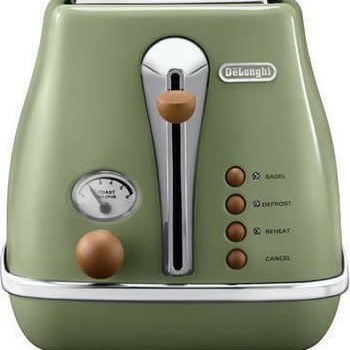 De'Longhi Icona Φρυγανιέρα 2 Θέσεων 900W Πράσινη