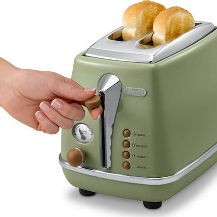 De'Longhi Icona Φρυγανιέρα 2 Θέσεων 900W Πράσινη