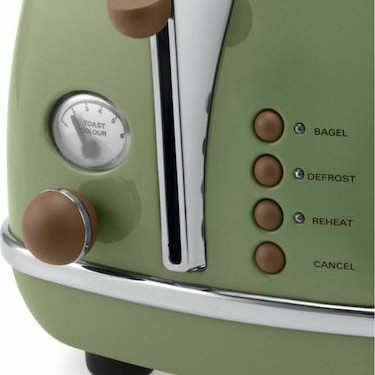 De'Longhi Icona Φρυγανιέρα 2 Θέσεων 900W Πράσινη