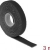 DeLock Hook & Loop Μαύρη Αυτοκόλλητη Ταινία Χριτς Χρατς Μαύρη 3mx13mm