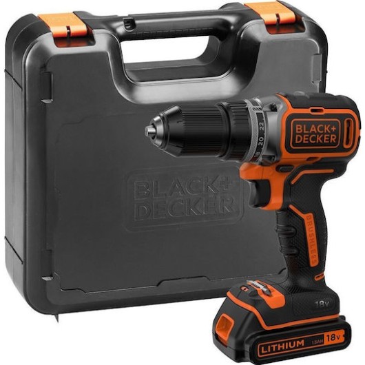 Black & Decker Δραπανοκατσάβιδο Μπαταρίας Brushless 18V 1x1.5Ah