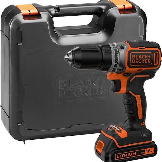 Black & Decker Δραπανοκατσάβιδο Μπαταρίας Brushless 18V 1x1.5Ah