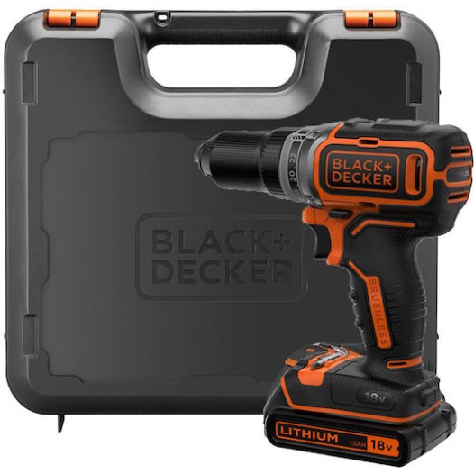 Black & Decker Δραπανοκατσάβιδο Μπαταρίας Brushless 18V 1x1.5Ah