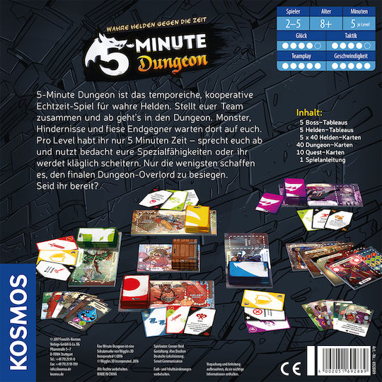 Επιτραπέζιο Παιχνίδι 5-Minute Dungeon για 2-5 Παίκτες 8+ Ετών (EN) Kosmos
