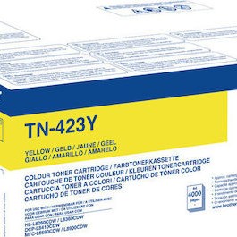 Brother TN-423Y Γνήσιο Toner Laser Εκτυπωτή Κίτρινο High Yield 4000 Σελίδων