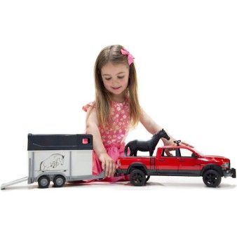 Bruder Αυτοκινητάκι Ram μαζί με Καρότσα και Άλογο για 3+ Ετών
