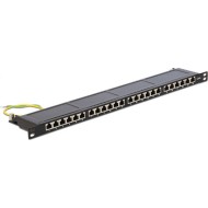 DeLock Patch Panel 24 Port Cat.6 0.5 U Μαύρο