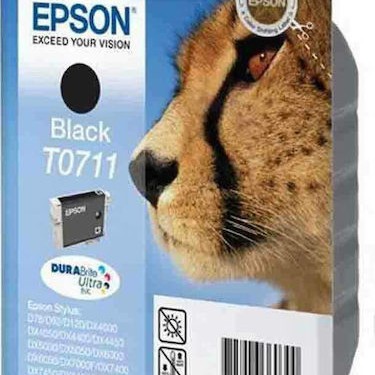 Epson T0711 Γνήσιο Μελάνι Εκτυπωτή InkJet Μαύρο (C13T07114010 C13T07114012)